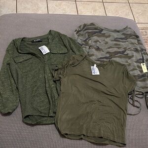 Bundle of 3 army green shirts
